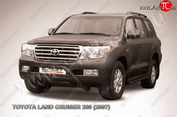 18 649 р. Кенгурятник d76 низкий широкий с перемычкой  Toyota Land Cruiser  200 (2007-2012) дорестайлинг (Цвет: серебристый)  с доставкой в г. Владивосток