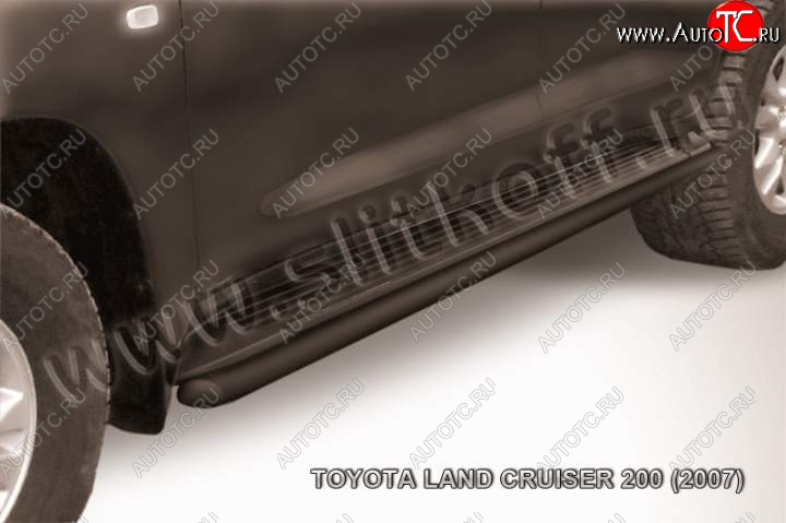 10 699 р. Защита штатного порога d42 Slitkoff  Toyota Land Cruiser  200 (2007-2012) дорестайлинг (Цвет: серебристый)  с доставкой в г. Владивосток