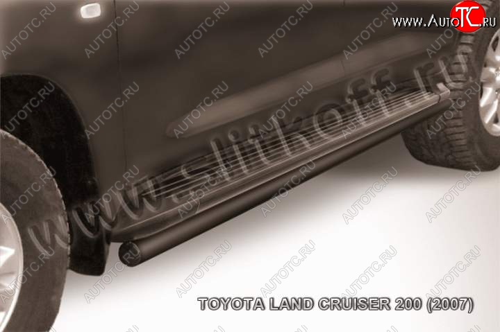 13 349 р. Защита штатного порога d57  Toyota Land Cruiser  200 (2007-2012) дорестайлинг (Цвет: серебристый)  с доставкой в г. Владивосток