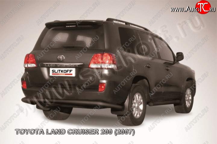 12 949 р. Защита задняя Slitkoff  Toyota Land Cruiser  200 (2007-2012) дорестайлинг (Цвет: серебристый)  с доставкой в г. Владивосток