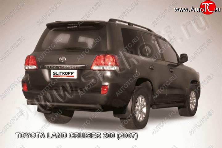 10 999 р. Защита задняя Slitkoff  Toyota Land Cruiser  200 (2007-2012) дорестайлинг (Цвет: серебристый)  с доставкой в г. Владивосток