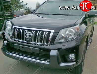 10 249 р. Накладка на передний бампер CT Toyota Land Cruiser Prado J150 дорестайлинг (2009-2013) (Неокрашенная)  с доставкой в г. Владивосток