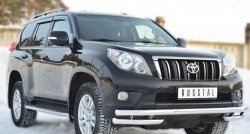 26 549 р. Защита переднего бампера (Ø63 мм с углами, нержавейка) SLITKOFF  Toyota Land Cruiser Prado  J150 (2009-2013) дорестайлинг  с доставкой в г. Владивосток. Увеличить фотографию 4