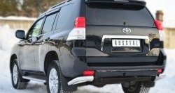 13 349 р. Защита заднего бампера (Ø76 мм уголки, нержавейка) SLITKOFF Toyota Land Cruiser Prado J150 дорестайлинг (2009-2013)  с доставкой в г. Владивосток. Увеличить фотографию 4