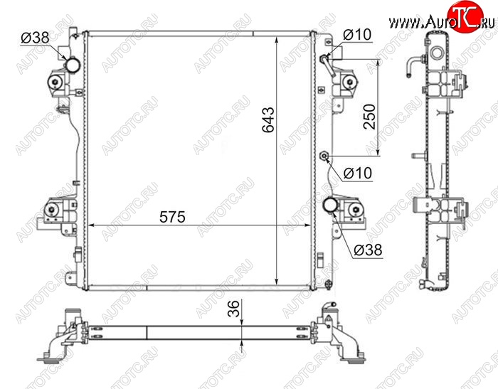 15 449 р. Радиатор двигателя SAT  Toyota Land Cruiser Prado  J150 (2009-2017) дорестайлинг, 1-ый рестайлинг  с доставкой в г. Владивосток