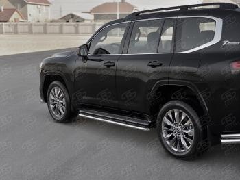 16 999 р. Защита порогов (Ø42 мм, нержавейка) SLITKOFF  Toyota Land Cruiser  J300 (2021-2025) дорестайлинг  с доставкой в г. Владивосток. Увеличить фотографию 1