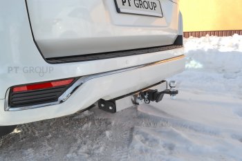 16 499 р. Фаркоп Petroil Tuning (съемный квадрат)  Toyota Land Cruiser  J300 (2021-2025) дорестайлинг (с нержавеющей накладкой)  с доставкой в г. Владивосток. Увеличить фотографию 5