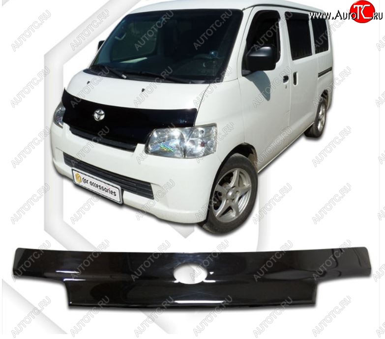 2 199 р. Дефлектор капота CA-Plastiс  Toyota LiteAce  S400 (2008-2020) (Classic черный, Без надписи)  с доставкой в г. Владивосток