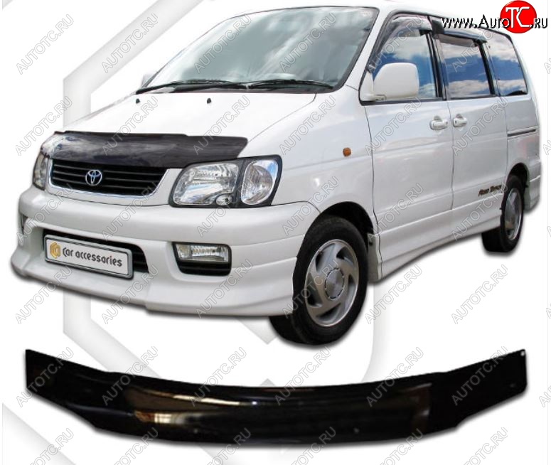 1 899 р. Дефлектор капота (R40G, R50G) CA-Plastiс  Toyota LiteAce  Noah (1996-2001) (Classic черный, Без надписи)  с доставкой в г. Владивосток