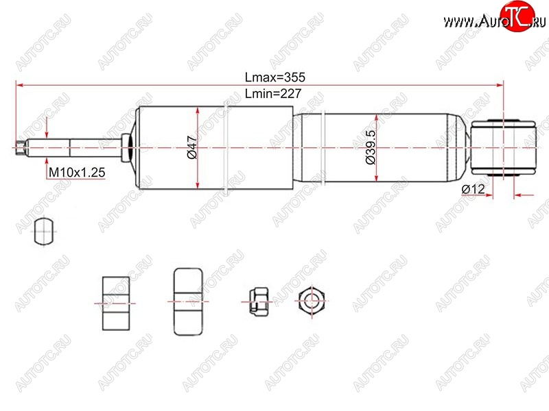 2 199 р. Амортизатор передний LH=RH SAT  Toyota LiteAce  Noah (1996-2001)  с доставкой в г. Владивосток