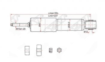 Амортизатор передний SAT Toyota (Тойота) LiteAce (Лайт)  Noah (1996-2001) Noah