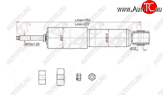 1 669 р. Амортизатор передний SAT  Toyota LiteAce  Noah (1996-2001)  с доставкой в г. Владивосток