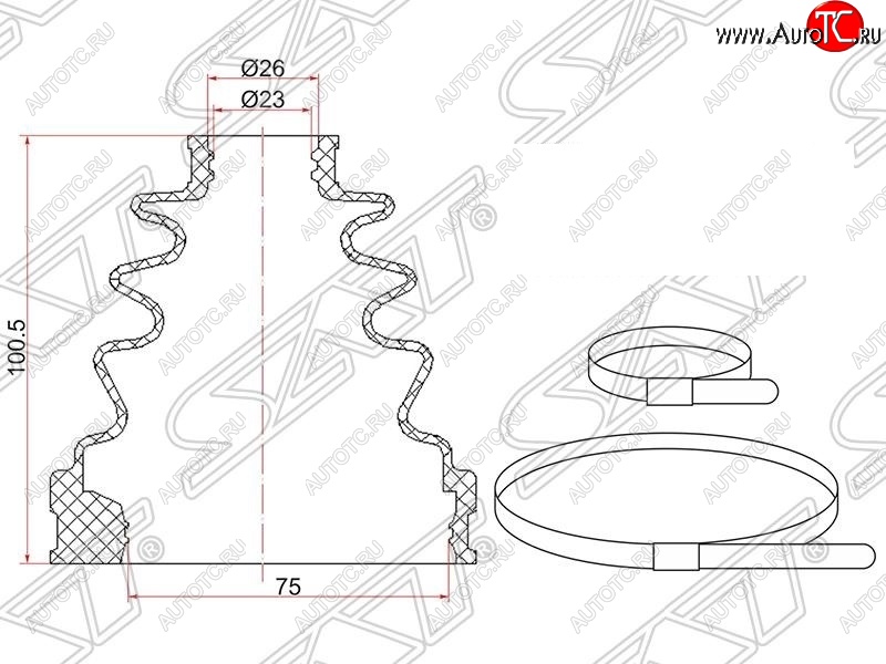 499 р. Пыльник ШРУСа (внутренний) SAT  Toyota Mark 2  X100 (1996-2000) седан  с доставкой в г. Владивосток