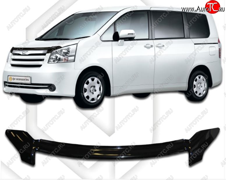 2 189 р. Дефлектор капота CA-Plastiс  Toyota Noah  2 (2007-2010) дорестайлинг (Classic черный, Без надписи)  с доставкой в г. Владивосток