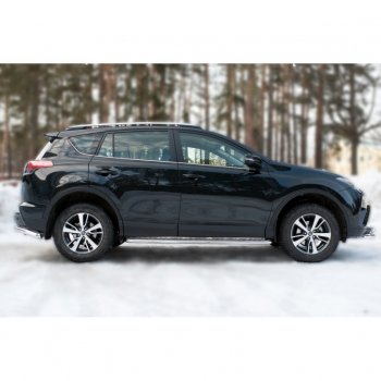 25 449 р. Пороги труба d42 с листом (Лист алюм,проф.сталь)(v2) SLITKOFF  Toyota RAV4  XA40 (2015-2019) 5 дв. рестайлинг  с доставкой в г. Владивосток. Увеличить фотографию 3