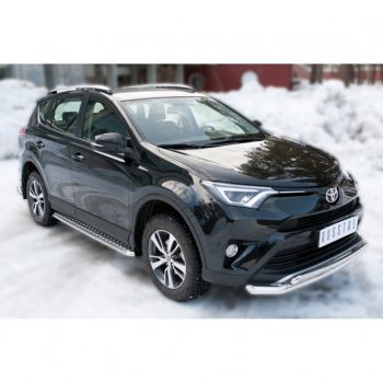 25 449 р. Пороги труба d42 с листом (Лист алюм,проф.сталь)(v2) SLITKOFF  Toyota RAV4  XA40 (2015-2019) 5 дв. рестайлинг  с доставкой в г. Владивосток. Увеличить фотографию 4