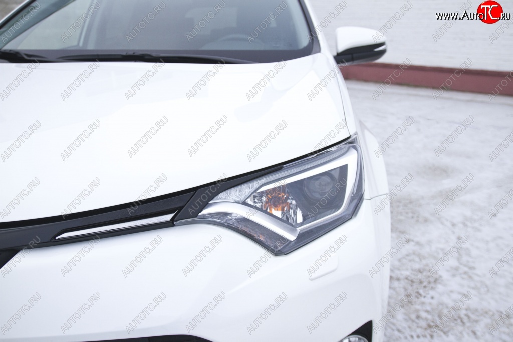 429 р. Реснички на фары RA  Toyota RAV4  XA40 (2015-2019) 5 дв. рестайлинг (Неокрашенные)  с доставкой в г. Владивосток