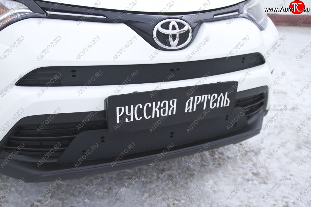 1 439 р. Зимняя заглушка решетки переднего бампера РА  Toyota RAV4  XA40 (2015-2019) 5 дв. рестайлинг  с доставкой в г. Владивосток