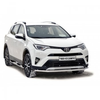 Защита переднего бампера ТехноСфера (Техно Сфера) (нержавейка, d63.5 mm) Toyota RAV4 XA40 5 дв. рестайлинг (2015-2019)