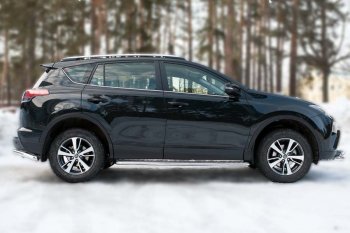 38 849 р. Широкая защита порогов с трубой диаметром 42 мм SLITKOFF v3 Toyota RAV4 XA40 5 дв. рестайлинг (2015-2019)  с доставкой в г. Владивосток. Увеличить фотографию 2