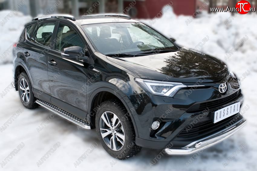 38 849 р. Широкая защита порогов с трубой диаметром 42 мм SLITKOFF v3 Toyota RAV4 XA40 5 дв. рестайлинг (2015-2019)  с доставкой в г. Владивосток