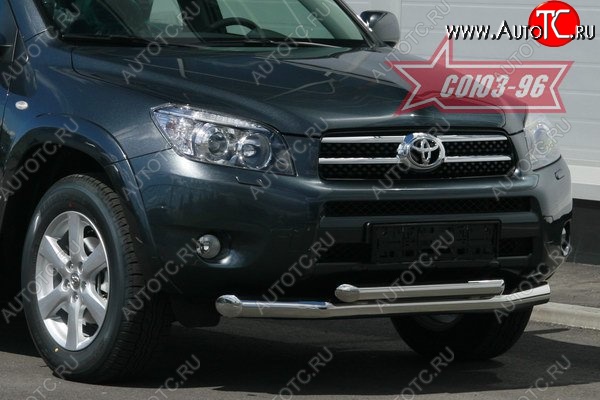 13 139 р. Защита переднего бампера двойная Souz-96 (d76/60) Toyota RAV4 XA305 5 дв. дорестайлинг (2005-2009)  с доставкой в г. Владивосток