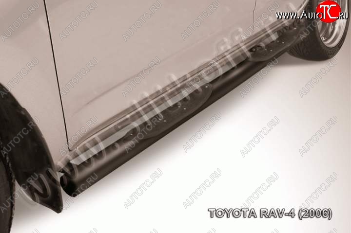 12 349 р. Защита порогов Slitkoff  Toyota RAV4  XA305 (2005-2009) 5 дв. дорестайлинг (Цвет: серебристый)  с доставкой в г. Владивосток