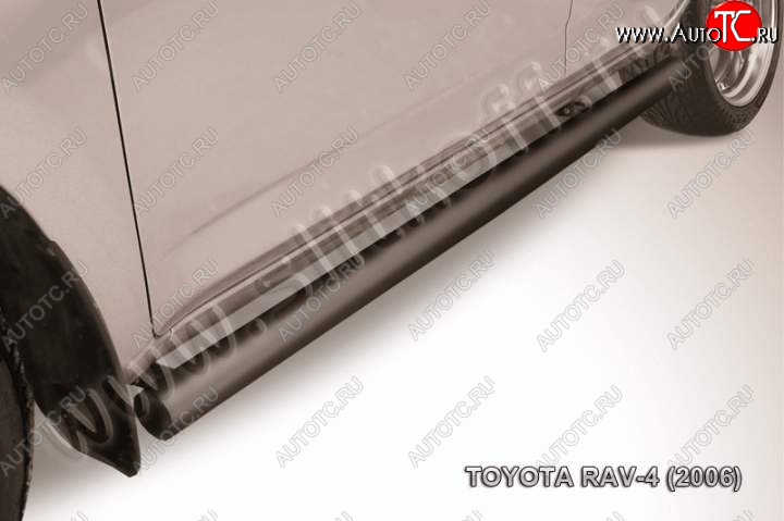 10 599 р. Защита порогов Slitkoff  Toyota RAV4  XA305 (2005-2009) 5 дв. дорестайлинг (Цвет: серебристый)  с доставкой в г. Владивосток