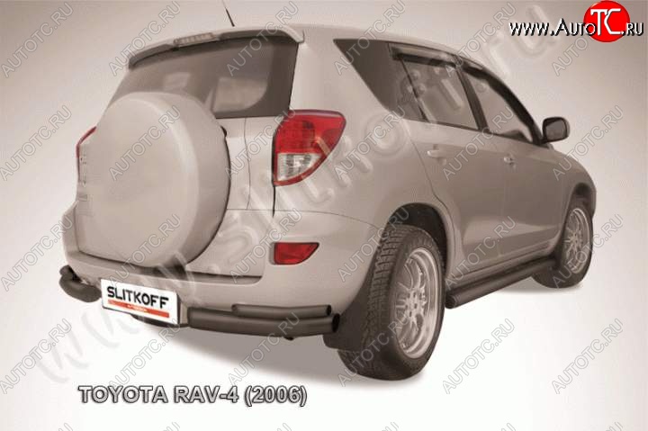 8 199 р. Уголки d76+d42 двойные Toyota RAV4 XA305 5 дв. дорестайлинг (2005-2009) (Цвет: серебристый)  с доставкой в г. Владивосток