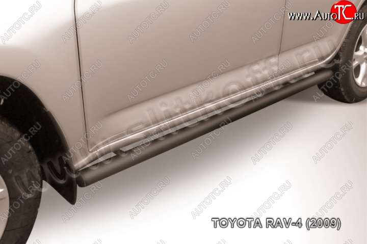 9 849 р. Защита порогов Slitkoff  Toyota RAV4  XA30 (2008-2010) 5 дв. 1-ый рестайлинг (Цвет: серебристый)  с доставкой в г. Владивосток