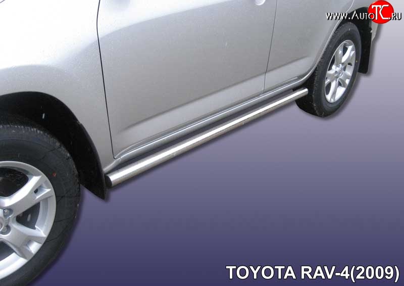 13 999 р. Защита порогов из круглой трубы диаметром 57 мм Slitkoff  Toyota RAV4  XA30 (2008-2010) 5 дв. 1-ый рестайлинг (Цвет: нержавеющая полированная сталь)  с доставкой в г. Владивосток