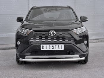 Защита переднего бампера (Ø63 мм, нержавейка) SLITKOFF Toyota (Тойота) RAV4 (рав)  XA50 (2018-2024) XA50 5 дв. дорестайлинг