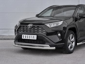 18 199 р. Защита переднего бампера (Ø63 мм, нержавейка) SLITKOFF  Toyota RAV4  XA50 (2018-2024) 5 дв. дорестайлинг  с доставкой в г. Владивосток. Увеличить фотографию 2