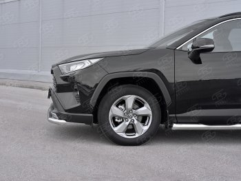 18 199 р. Защита переднего бампера (Ø63 мм, нержавейка) SLITKOFF  Toyota RAV4  XA50 (2018-2024) 5 дв. дорестайлинг  с доставкой в г. Владивосток. Увеличить фотографию 4