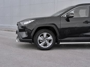 15 999 р. Защита переднего бампера (Ø75х42 мм, нержавейка) Russtal Toyota RAV4 XA50 5 дв. дорестайлинг (2018-2024)  с доставкой в г. Владивосток. Увеличить фотографию 4