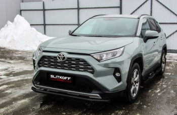 Защита переднего бампера Slitkoff (Ø57 мм) Toyota (Тойота) RAV4 (рав)  XA50 (2018-2024) XA50 5 дв. дорестайлинг