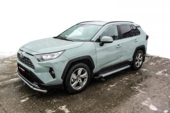 24 999 р. Пороги алюминиевые Slitkoff  Toyota RAV4  XA50 (2018-2024) 5 дв. дорестайлинг (Standart Silver)  с доставкой в г. Владивосток. Увеличить фотографию 2