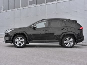 26 999 р. Пороги SLITKOFF d42 с листом  Toyota RAV4  XA50 (2018-2024) 5 дв. дорестайлинг (лист алюминий, труба нержавейка)  с доставкой в г. Владивосток. Увеличить фотографию 3