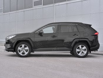 38 999 р. Пороги SLITKOFF d42 с листом  Toyota RAV4  XA50 (2018-2024) 5 дв. дорестайлинг (лист нержавейка, труба нержавейка)  с доставкой в г. Владивосток. Увеличить фотографию 3