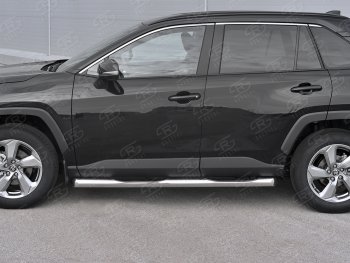 26 999 р. Защита порогов на SLITKOFF d76 с накладкой  Toyota RAV4  XA50 (2018-2024) 5 дв. дорестайлинг (защита порогов со скосами на торцах)  с доставкой в г. Владивосток. Увеличить фотографию 3