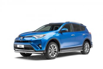 25 899 р. Порожки для ног из трубы Ø51 с алюминиевой площадкой Petroil Tuning  Toyota RAV4  XA40 (2012-2019) 5 дв. дорестайлинг, 5 дв. рестайлинг (Нержавеющая полированная сталь)  с доставкой в г. Владивосток. Увеличить фотографию 2