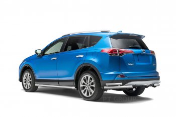 25 999 р. Защита порогов из трубы Ø63 Petroil Tuning Toyota RAV4 XA40 5 дв. рестайлинг (2015-2019) (Нержавеющая полированная сталь)  с доставкой в г. Владивосток. Увеличить фотографию 2