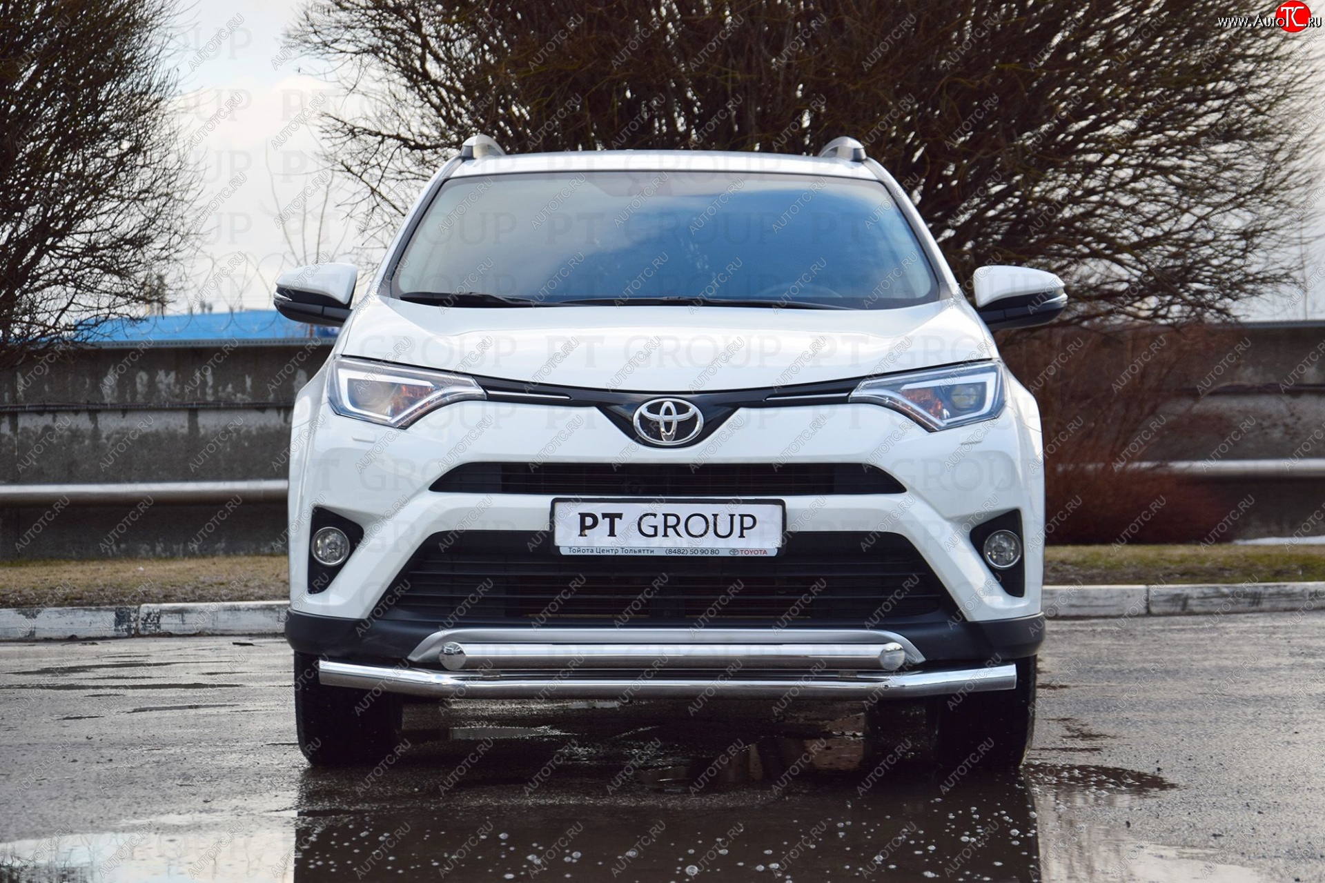 23 799 р. Защита переднего бампера двойная из труб d63/63 мм Petroil Tuning  Toyota RAV4  XA40 (2015-2019) 5 дв. рестайлинг (Нержавеющая полированная сталь)  с доставкой в г. Владивосток