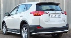 16 849 р. Одинарная защита заднего бампера из трубы диаметром 63 мм SLITKOFF  Toyota RAV4  XA40 (2012-2015) 5 дв. дорестайлинг  с доставкой в г. Владивосток. Увеличить фотографию 2