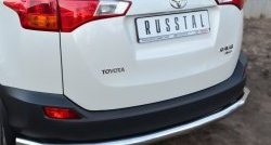 16 849 р. Одинарная защита заднего бампера из трубы диаметром 63 мм SLITKOFF  Toyota RAV4  XA40 (2012-2015) 5 дв. дорестайлинг  с доставкой в г. Владивосток. Увеличить фотографию 3