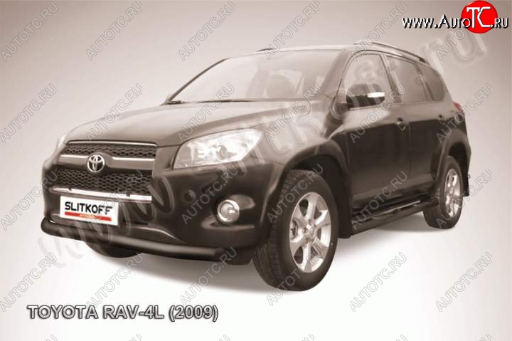 7 349 р. Защита переднего бампера из трубы d76 Slitkoff Toyota RAV4 XA30 5 дв. удлиненный 1-ый рестайлинг (2009-2010) (Цвет: серебристый)  с доставкой в г. Владивосток