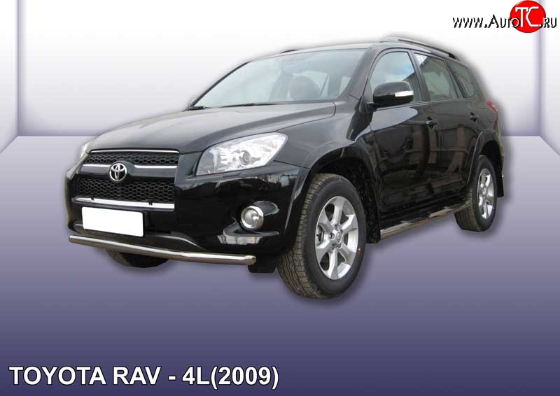 8 999 р. Одинарная защита переднего бампера из трубы диаметром 57 мм Slitkoff Toyota RAV4 XA30 5 дв. удлиненный 1-ый рестайлинг (2009-2010) (Цвет: нержавеющая полированная сталь)  с доставкой в г. Владивосток