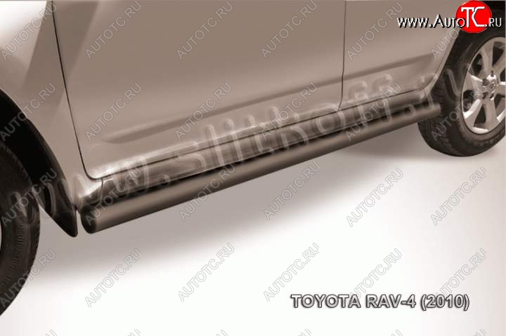 10 999 р. Защита порогов Slitkoff  Toyota RAV4  XA30 (2010-2013) 5 дв. 2-ой рестайлинг, 5 дв. удлиненный 2-ой рестайлинг (Цвет: серебристый)  с доставкой в г. Владивосток