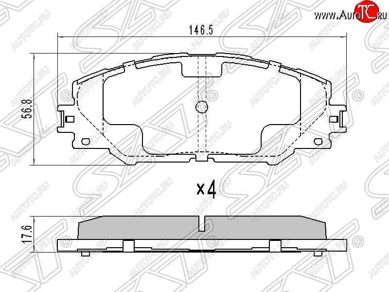 1 329 р. Колодки тормозные SAT (передние) Toyota RAV4 XA40 5 дв. дорестайлинг (2012-2015)  с доставкой в г. Владивосток