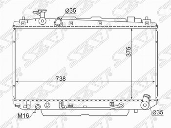 7 899 р. Радиатор двигателя SAT Toyota RAV4 CA20 3 дв. дорестайлинг (2000-2003)  с доставкой в г. Владивосток. Увеличить фотографию 1